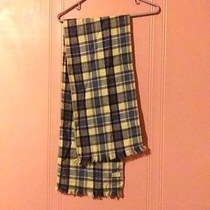 Vintage 1970s Blue Plaid Scarf